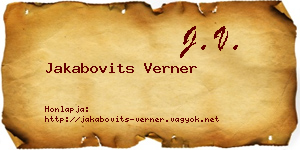 Jakabovits Verner névjegykártya