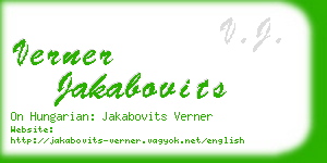 verner jakabovits business card